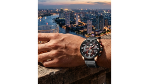Reloj Curren 8346 Negro/Oro Rosa - Cuero de Hombre