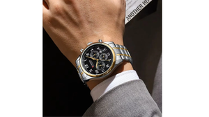 Reloj Curren 8466 Plateado/Dorado Fondo Negro Metalico de Hombre