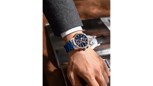 Reloj Curren 8445 Azul/Oro Rosa - Metálico de Hombre