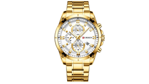 Reloj Curren 8360 Dorado - Bisel Blanco Metalico de Hombre