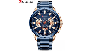 Reloj Curren 8363 Azul/Oro Rosa - Metálico de Hombre