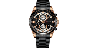 Reloj Curren 8360 Negro/Oro Rosa Fondo Negro Metalico de Hombre