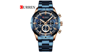 Reloj Curren 8355 Azul/Oro Rosa - Metálico de Hombre