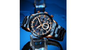 Reloj Curren 8355 Azul/Oro Rosa - Metálico de Hombre