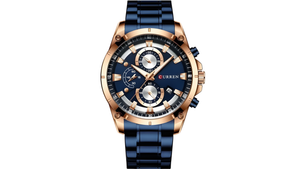 Reloj Curren 8360 Azul - Bisel Oro Rosa/Azul Metalico de Hombre