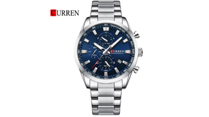 Reloj Curren 8445 Plateado/Azul - Metálico de Hombre