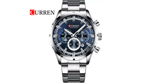 Reloj Curren 8355 Plateado/Azul - Metálico de Hombre