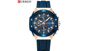 Reloj Curren 8462 Azul/Oro Rosa - Silicona de Hombre