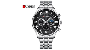 Reloj Curren 8427 Plateado/Negro - Metálico de Hombre