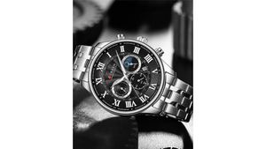 Reloj Curren 8427 Plateado/Negro - Metálico de Hombre