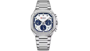 Reloj Curren 8459 Fondo Blanco/Azul Metalico de Hombre