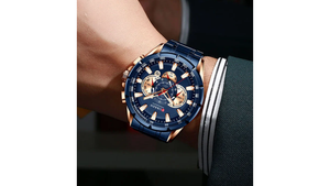 Reloj Curren 8363 Azul/Oro Rosa - Metálico de Hombre