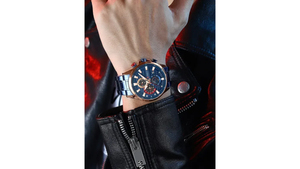 Reloj Curren 8415 Azul/Oro Rosa - Metálico de Hombre