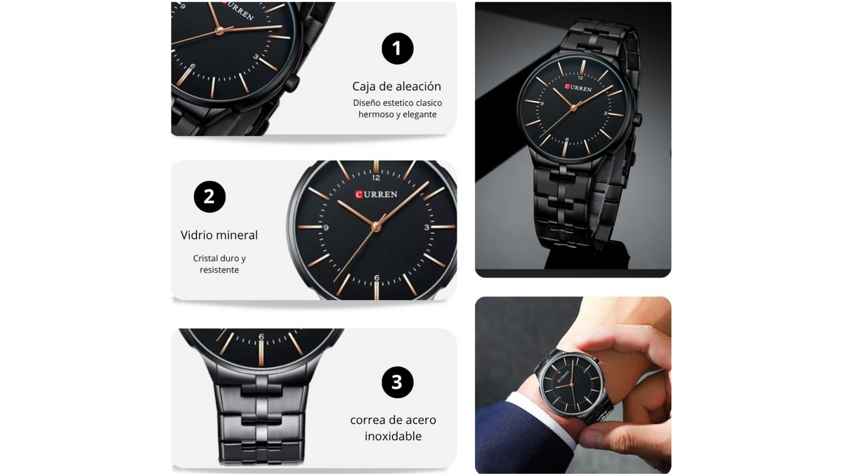 Reloj Curren 8321 Pavonado - Metálico de Hombre