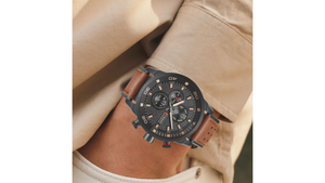 Reloj Curren 8250 Café/Negro - Cuero de Hombre