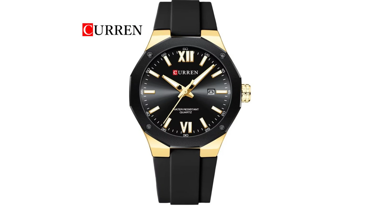 Reloj Curren 8465 Negro/Dorado - Plástico de Hombre