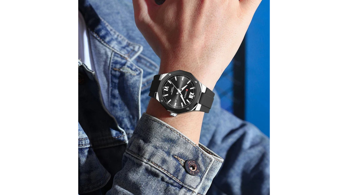 Reloj Curren 8465 Plateado/Negro - Plástico de Hombre