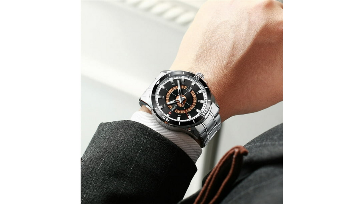 Reloj Curren 8359 Plateado/Negro - Metálico de Hombre