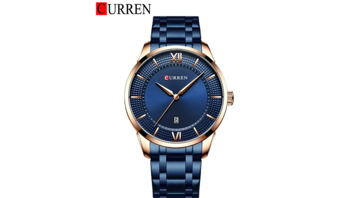 Reloj Curren 8356 Azul/Oro Rosa - Metálico de Hombre
