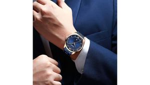 Reloj Curren 8356 Azul/Oro Rosa - Metálico de Hombre