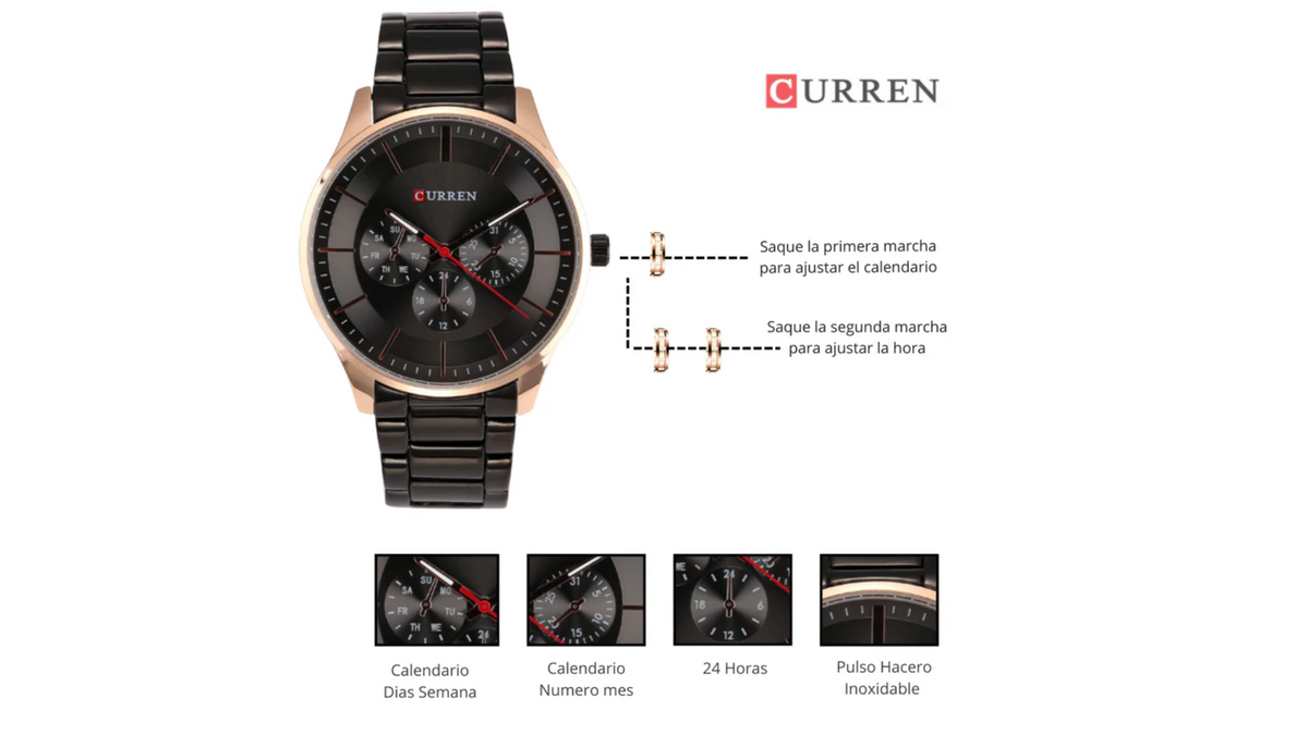 Reloj Curren 8282 Pavonado/Oro Rosa - Metálico de Hombre