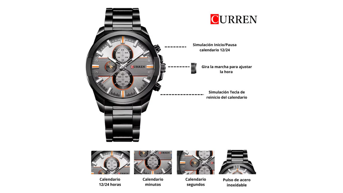 Reloj Curren 8274 Pavonado - Metálico de Hombre