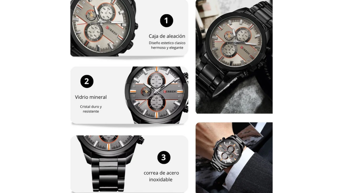 Reloj Curren 8274 Pavonado - Metálico de Hombre