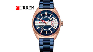 Reloj Curren 8403 Azul/Oro Rosa - Metálico de Hombre
