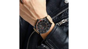 Reloj Curren 8390 Gris/Negro - Cuero de Hombre