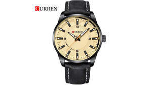 Reloj Curren 8390 Negro - Cuero de Hombre