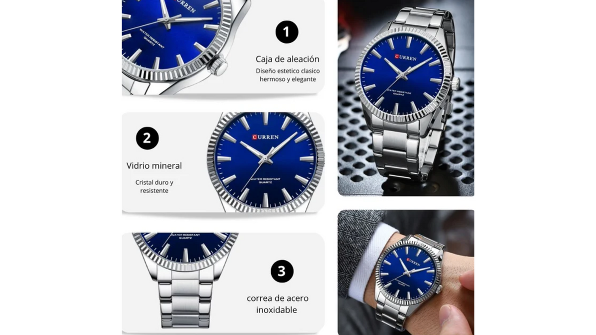 Reloj Curren 8425 Plateado - Metálico de Hombre