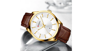 Reloj Curren 8365 Café/Dorado - Cuero de Hombre