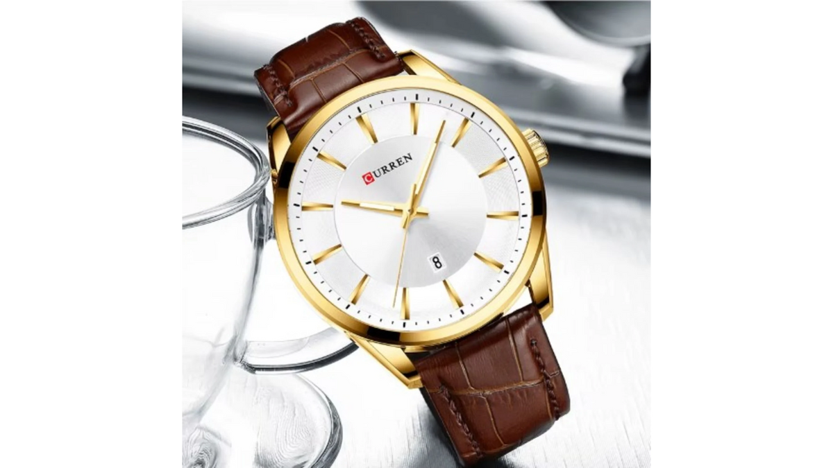 Reloj Curren 8365 Café/Dorado - Cuero de Hombre
