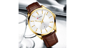 Reloj Curren 8365 Café/Dorado - Cuero de Hombre