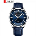 Reloj Curren 8365 Azul/Plateado - Cuero de Hombre