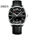 Reloj Curren 8365 Negro/Plateado - Cuero de Hombre