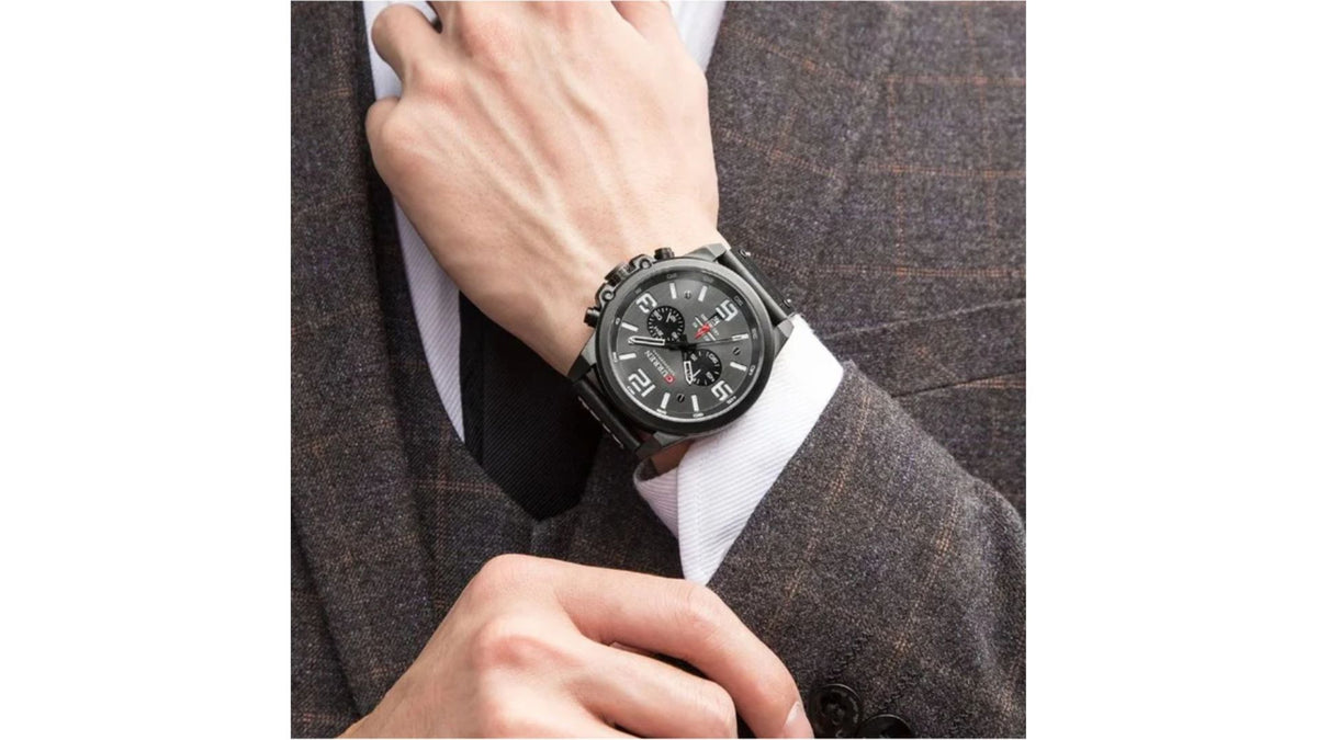 Reloj Curren 8314 Negro - Cuero de Hombre