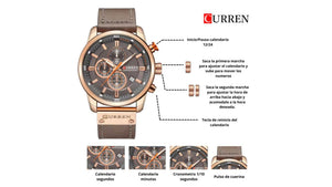 Reloj Curren 8291 Café - Cuero de Hombre