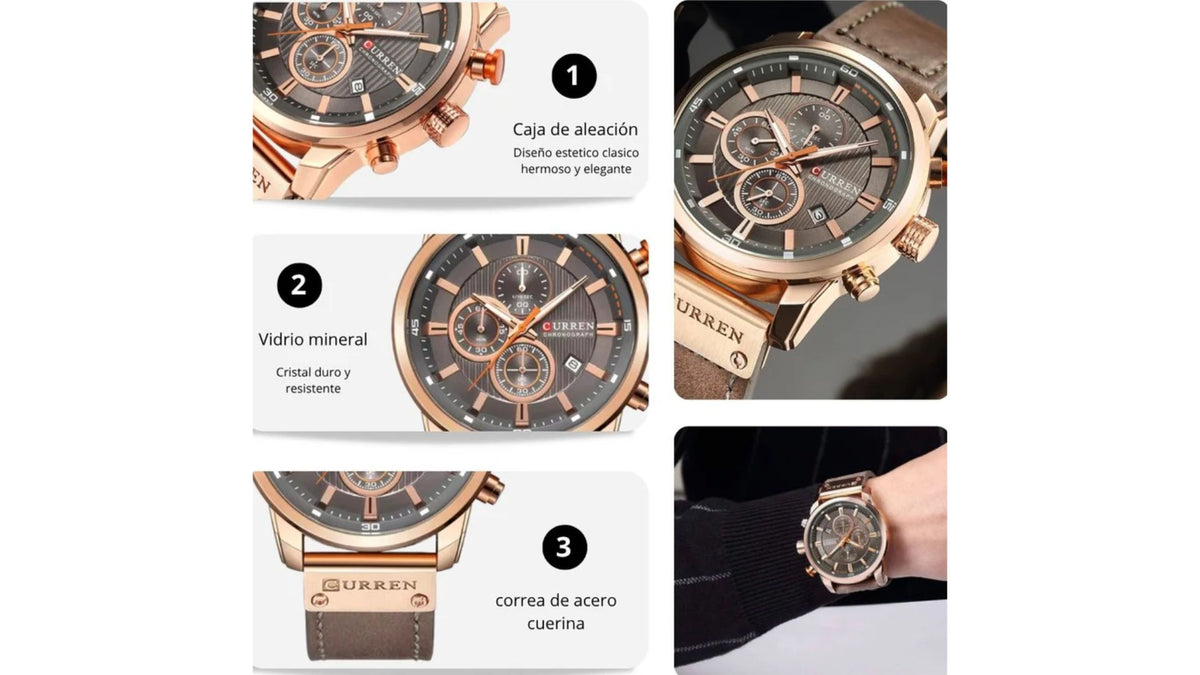 Reloj Curren 8291 Café - Cuero de Hombre
