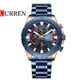 Reloj Curren 8401 Azul/Oro Rosa - Metálico de Hombre