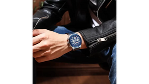 Reloj Curren 8392 Azul/Plateado - Cuero de Hombre