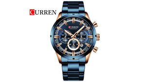 Reloj Curren 8355 Azul/Oro Rosa - Metálico de Hombre