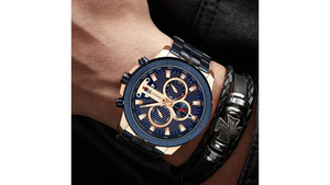 Reloj Curren 8337 Azul/Oro Rosa - Metálico de Hombre
