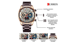 Reloj Curren 8391 Marrón/Oro Rosa - Metálico de Hombre