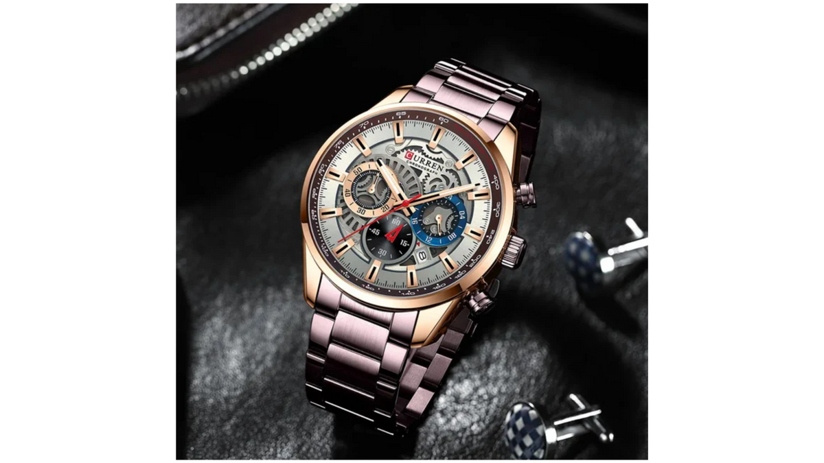 Reloj Curren 8391 Marrón/Oro Rosa - Metálico de Hombre