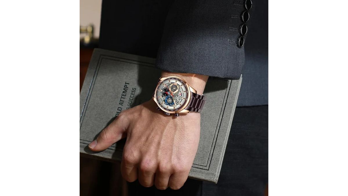 Reloj Curren 8391 Marrón/Oro Rosa - Metálico de Hombre