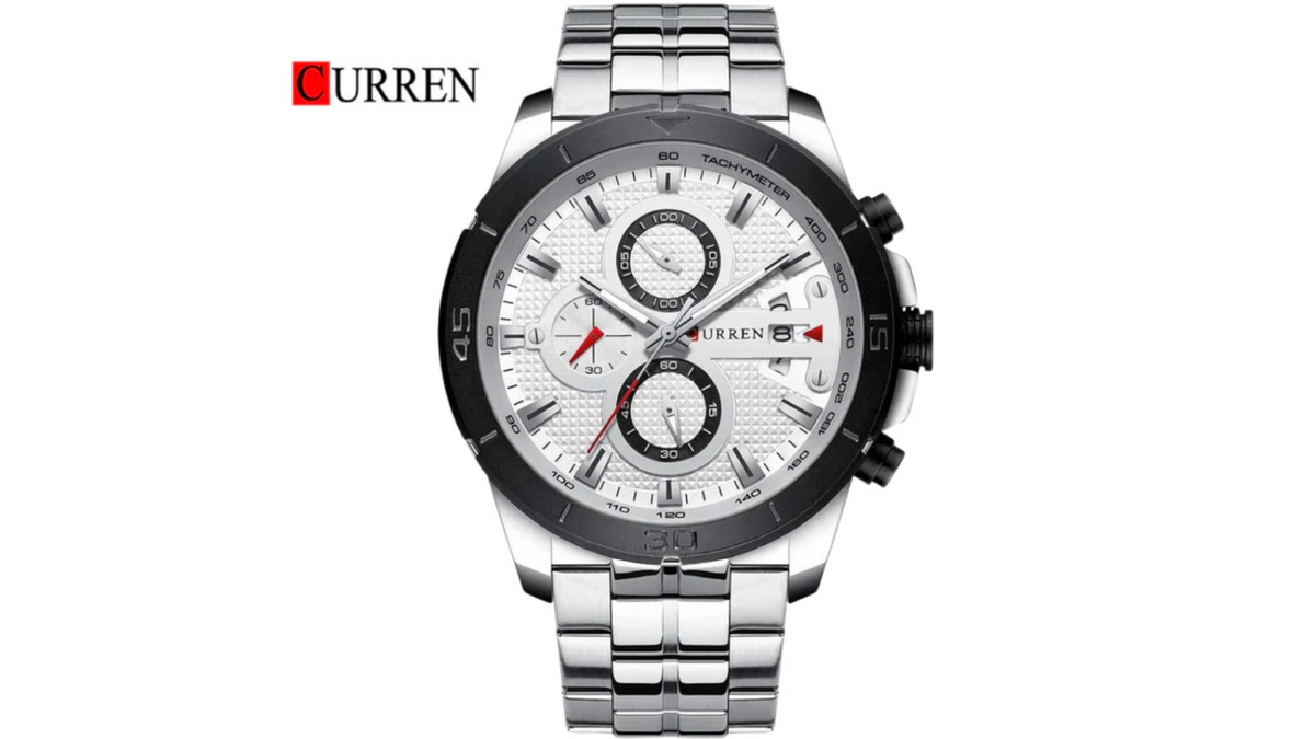 Reloj Curren 8337 Plateado/Negro - Metálico de Hombre