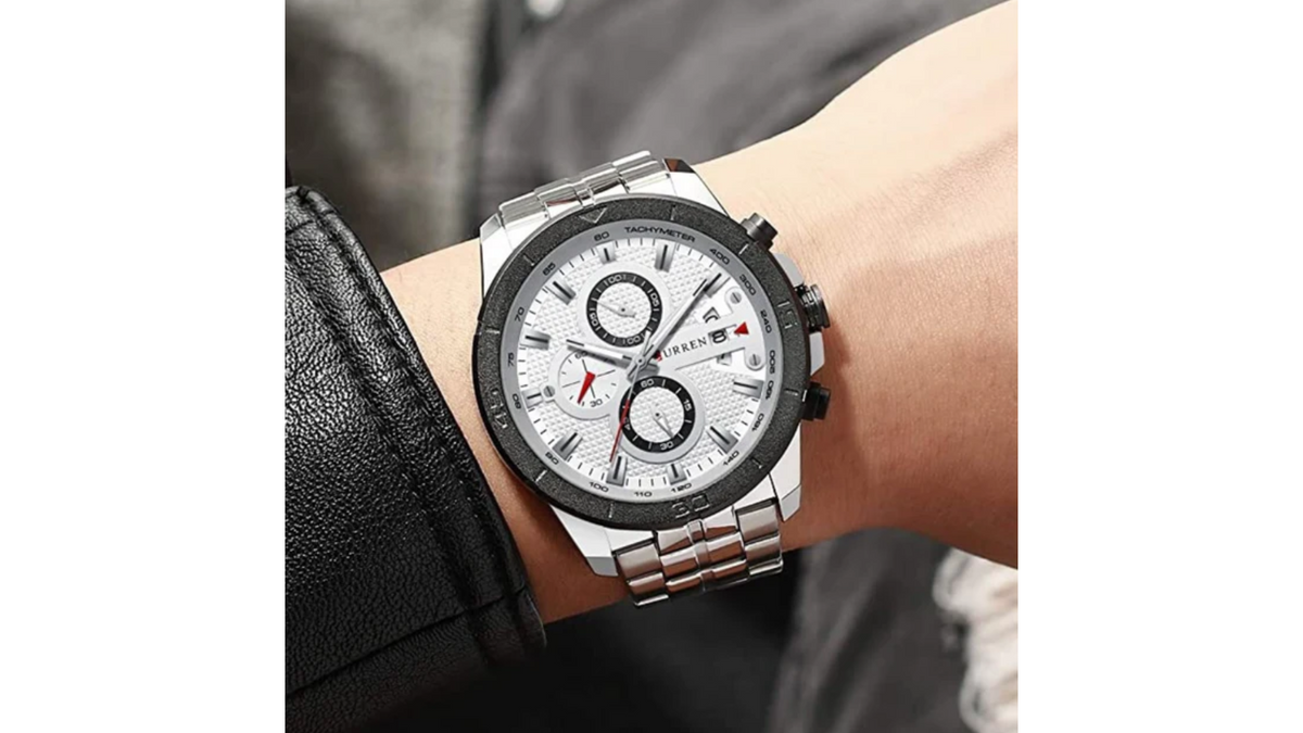 Reloj Curren 8337 Plateado/Negro - Metálico de Hombre