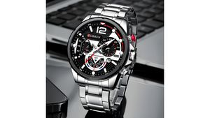 Reloj Curren 8395 Plateado/Negro - Metálico de Hombre