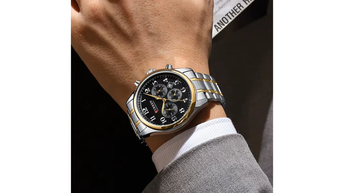 Reloj Curren 8466 Plateado/Dorado - Metálico de Hombre